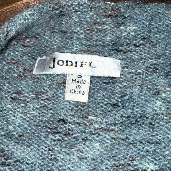 Jodifl Blue Speckled Knit Sweater S Cozy Lightweight Long Sleeve Pullover - Picture 5 of 8